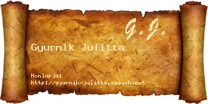 Gyurnik Julitta névjegykártya